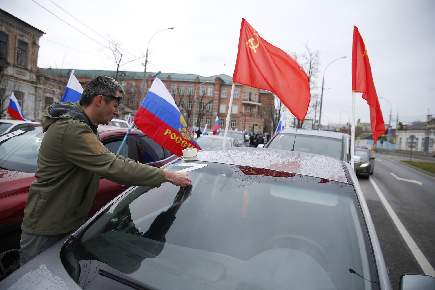 Краснодар Za наших! Кадры с патриотического автопробега