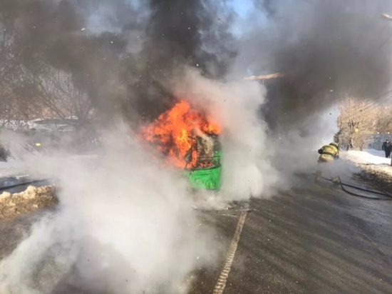 Пассажирский автобус сгорел в Екатеринбурге