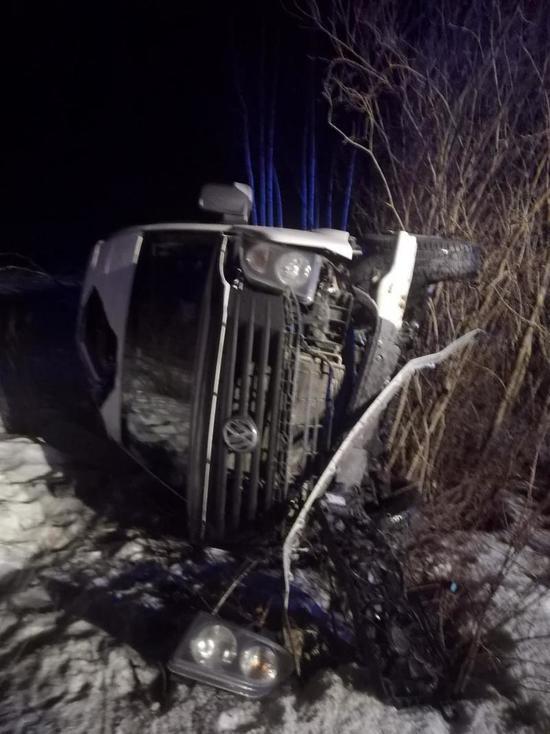 Водитель «Фольксвагена» угодил в кювет и получил травмы в Пушкиногорском районе