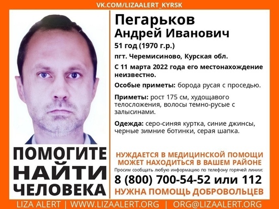 В Курской области пропал без вести 51-летний мужчина