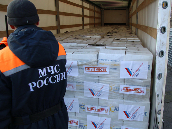 Гумконвой из РФ доставил в Донецк продукты и стройматериалы