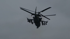 Минобороны показало видео атаки вертолетов Ка-52 на склад вооружения ВСУ