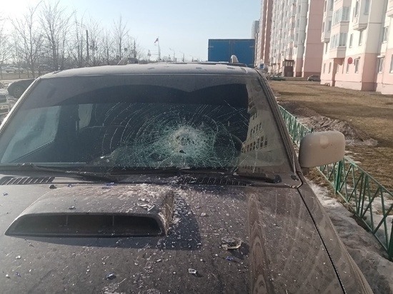В Курске неизвестные злоумышленники повредили автомобиль выброшенным из окна кальяном
