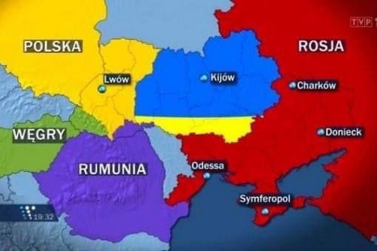 На польском ТВ показали карту раздела Украины - МК