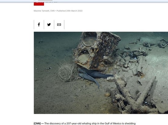 207-летний китобойный корабль обнаружен на дне после кораблекрушения