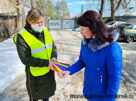 В Монастырщине прошла акция «Заметный пешеход»