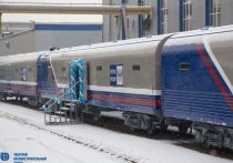 Первый почтовый контейнерный поезд «Россия» отправился из Владивостока 23 марта, а 1 апреля прибыл в Москву