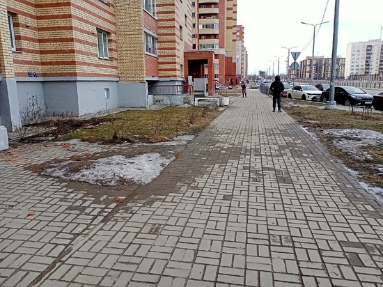 Фотофакт: с дома на улице Инженерной в Пскове падают кирпичи