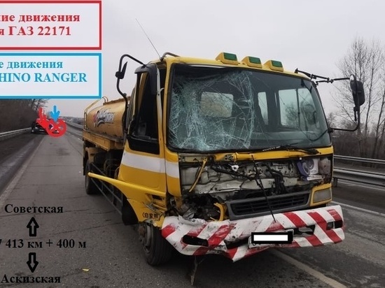 В Хакасии на трассе столкнулись микроавтобус и грузовик