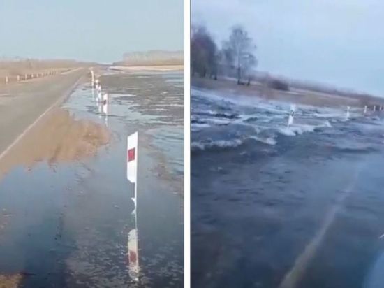 Паводок затопил трассу в Новосибирской области