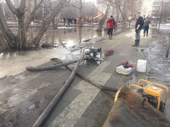 В Барнауле откачивают талые воды из Мизюлинской рощи