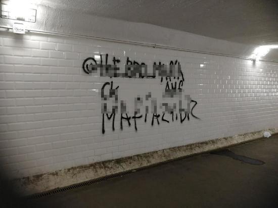 Новое граффити появилось на белых стенах железнодорожного тоннеля в Петрозаводске