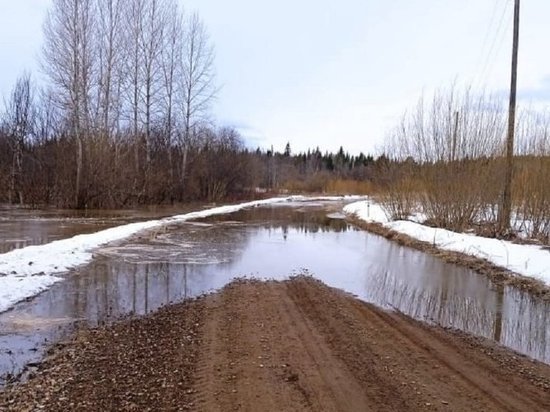 В Кезском районе разлив реки Чепца затопил дорогу