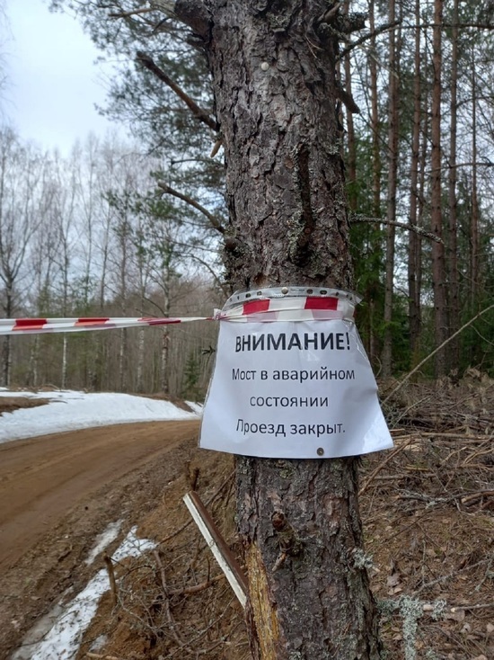 В Тверской области перекрыли движение из-за обрушения моста