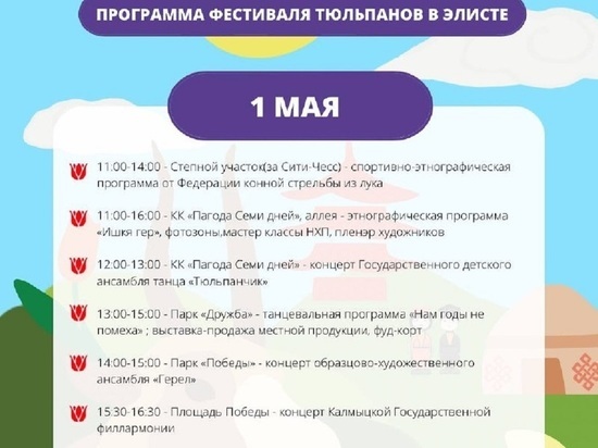 Фестиваль тюльпанов в Калмыкии продолжается