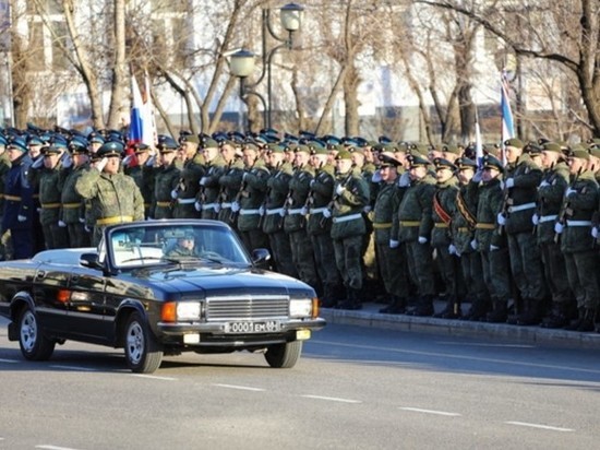 Первая репетиция парада Победы прошла с участием 20 подразделений в Чите