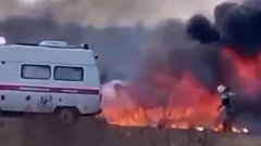 В Забайкалье Ми-8 совершил жесткую посадку и загорелся: видео