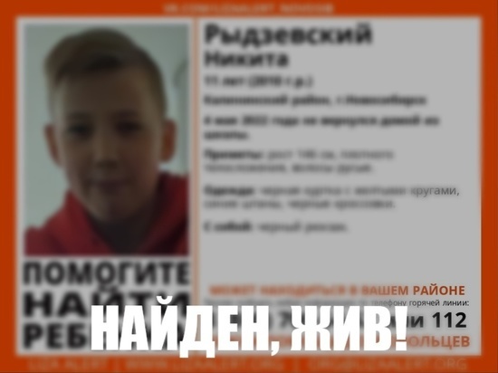 В Новосибирске сутки искали пропавшего 11-летнего мальчика