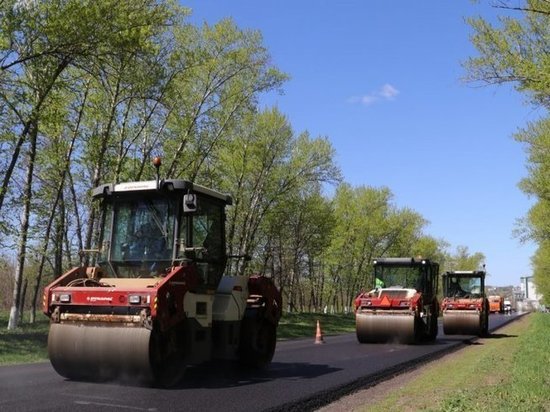 В Щигровском районе Курской области ремонтируют три участка трассы «Курск - Касторное»