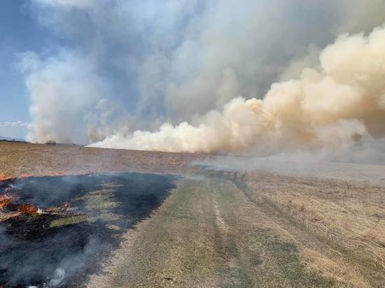 В Бурятии спасли село от степного пожара