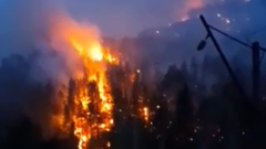 В Башкирии загорелся лес на склоне горы Малый Ямантау: видео