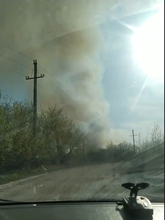 Пожар около кузбасского садового товарищества попал на видео