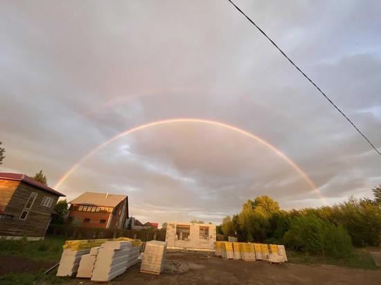 Двойная радуга появилась над Новосибирском в пятницу