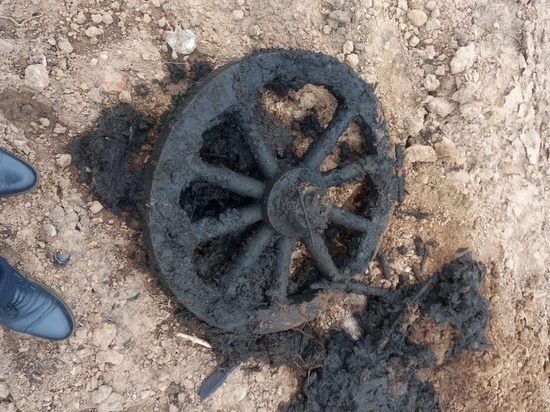Хулиганы украли найденное на берегу Тихвинки раритетное колесо