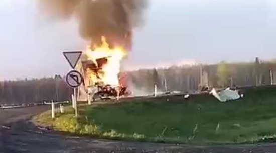 В Свердловской области столкнулись и сгорели три "Газели"