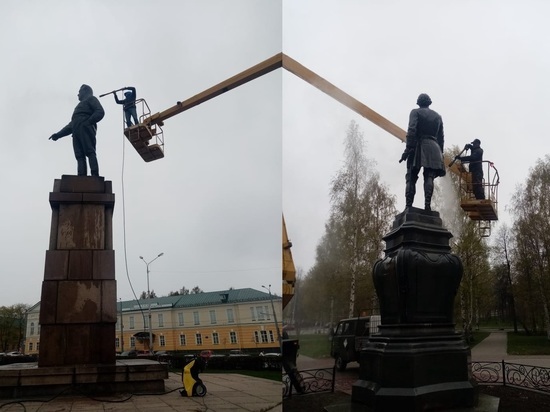 В Петрозаводске продолжают приводить в порядок памятники