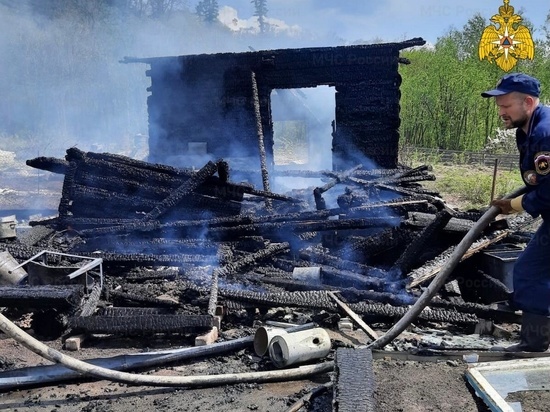 В Приморье, в проселке Восток, сгорел дачный дом