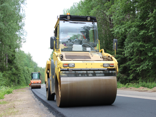 В Псковской области дороги ремонтируют с использованием новых технологий