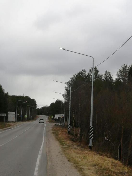Автомобильную трассу Умба-Кандалакша осветили рядом с Лувеньгой