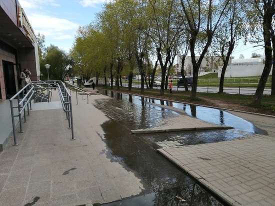 По улице Петрозаводска две недели течет вода