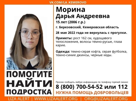 Девочка-подросток ушла на прогулку и пропала в Кузбассе