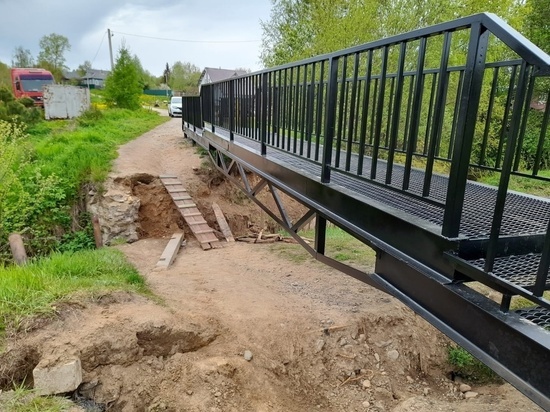 В Рыбинске открыли новый пешеходный мост через Крутец