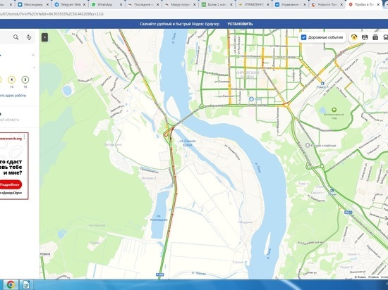 Пробка образовалась при подъезде к Коммунальному мосту со стороны Черной речки