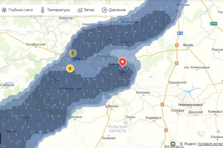Погода карта осадков тула в реальном времени