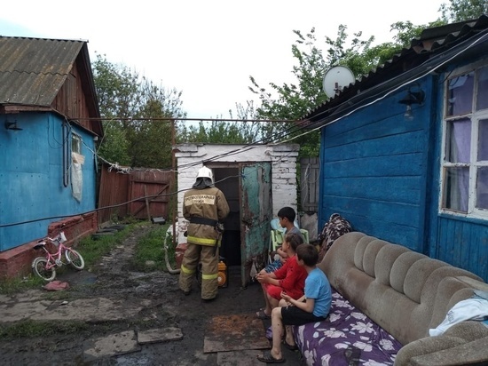 В курском поселке Теткино ливень затопил подвалы