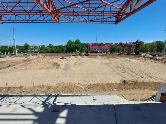 Подрядчик начал монтаж покрытия футбольного поля на стадионе «Витязь» в Вологде