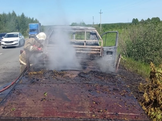 В Вязниковском районе на трассе сгорела "Газель"