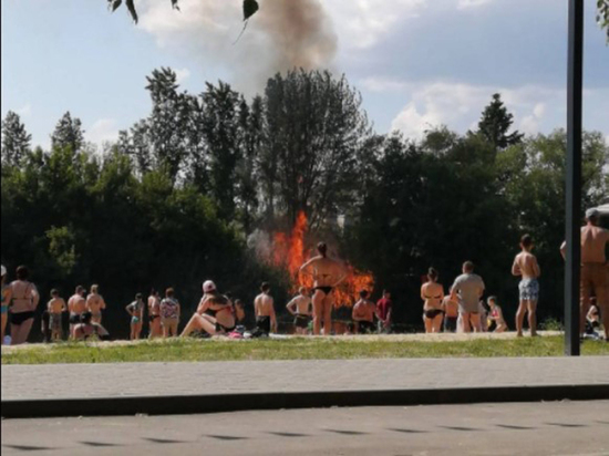 Воронежцы рассказали о пожаре на пляже в Новой Усмани