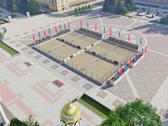 В Белгороде обсудили расположение волейбольной площадки на Соборной площади в центре города