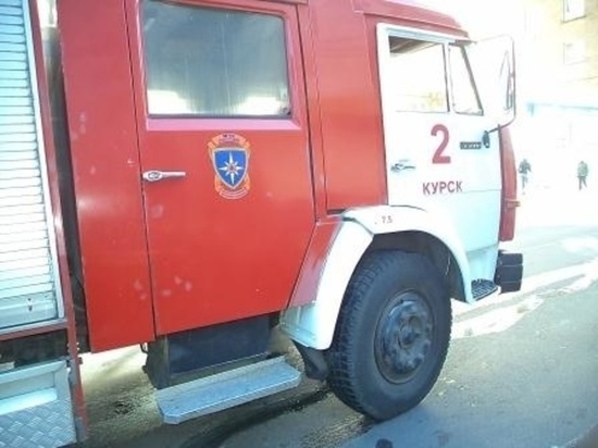 В Курске на Радищева сгорела легковушка Lada Kalina