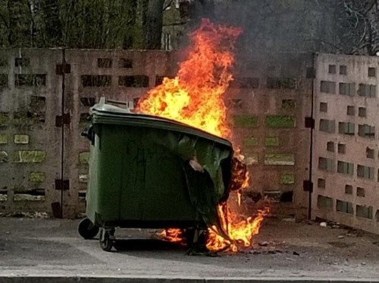 Калининградские пожарные потушили мусорный контейнер в Нестерове