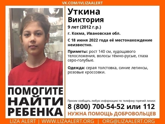 В Ивановской области пропала 9-летняя девочка
