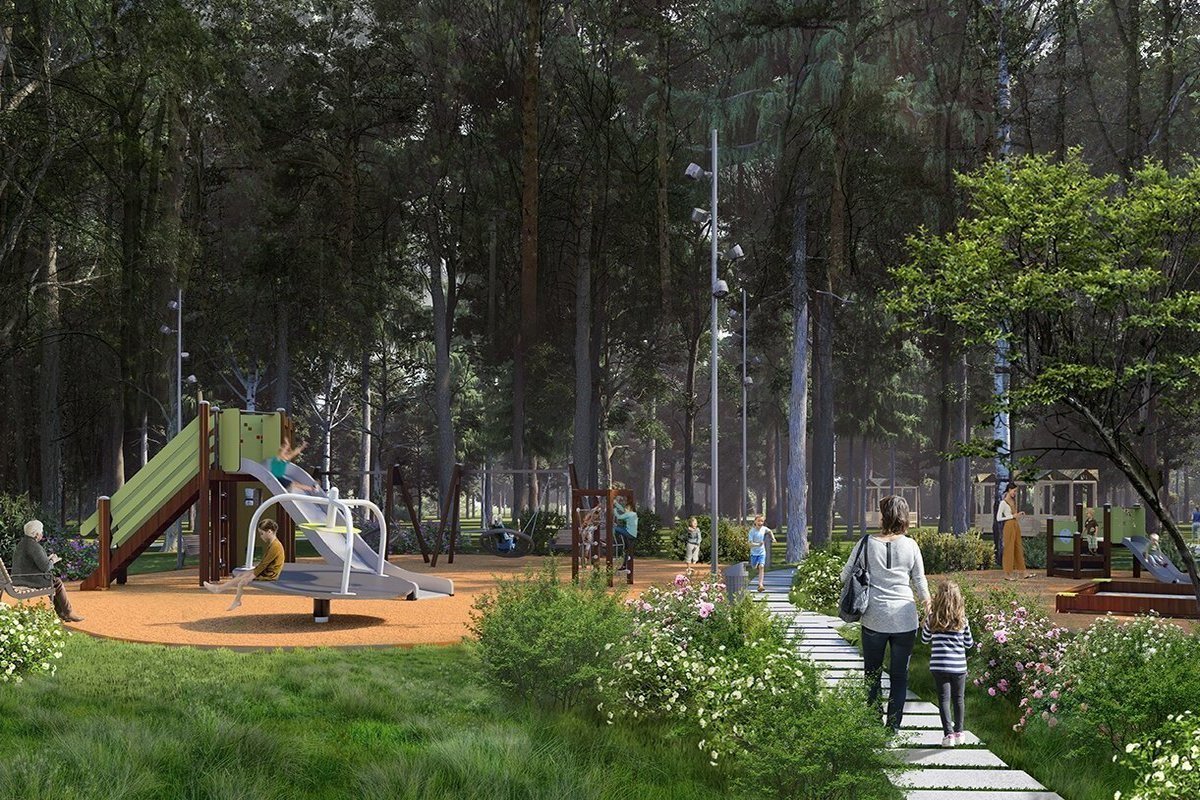 Впишут в ландшафт: в Щукинском парке и Всехсвятской роще обустраивают 19 детских  площадок - МК