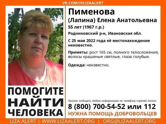 В Ивановской области уже почти месяц разыскивают женщину плотного телосложения