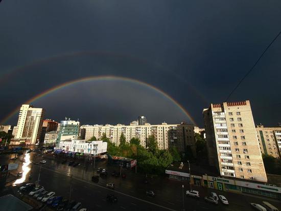  Жители Новосибирска смогли полюбоваться двойной радугой