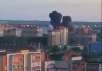 Telegram-канал 112 опубликовал видео падения самолета Ил-76, который потерпел катастрофу под Рязанью